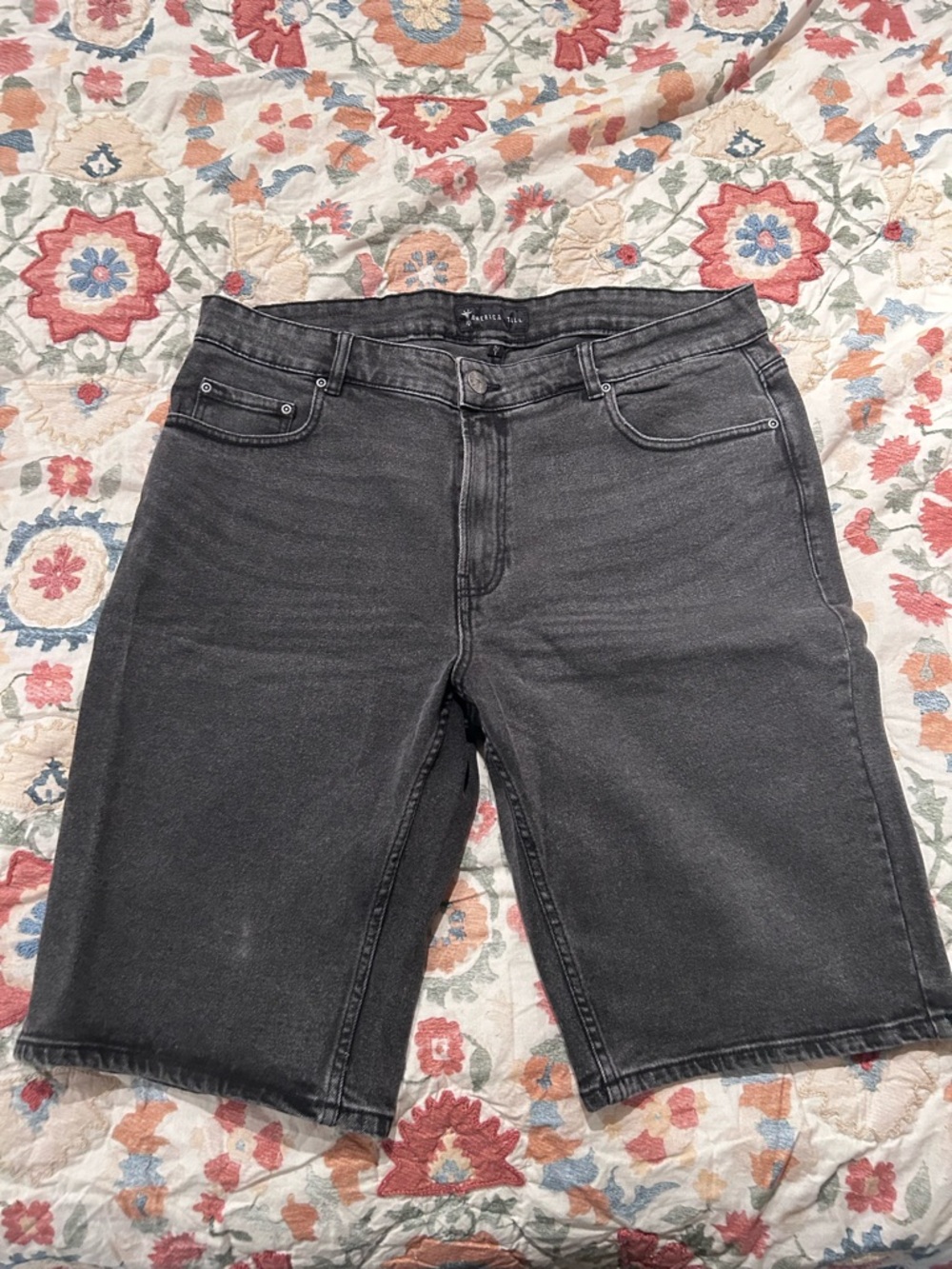 American Tall Men's Black Denim Shorts